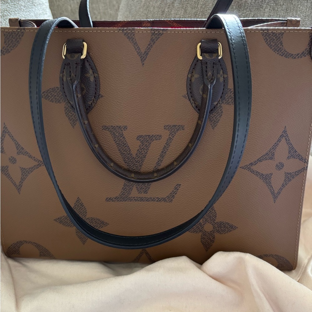 Louis Vuitton Tan and Brown Monogram Tote